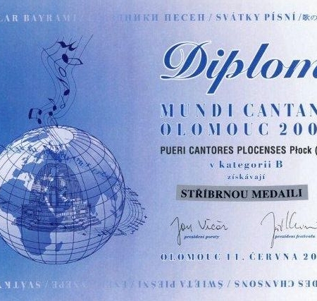 Dyplom Chóru Pueri et Puellae Cantores Plocenses